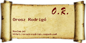 Orosz Rodrigó névjegykártya